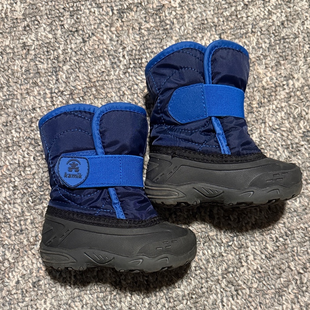 Kamik toddler boy blue snow boots size 5